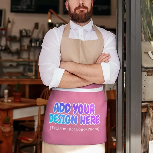 Miniatura 135 de AXKEUDO Delantal personalizado con bolsillos, delantales de cintura para camarera para cocinar en casa, restaurante, servir trabajo