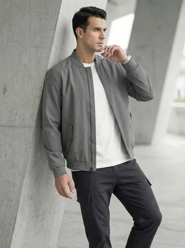 Miniatura 2 de TBMPOY Men's Bomber Jacket Lightweight Spring Windbreaker Light Casual Stylish Fashion Fall Zip up Coats With Pockets