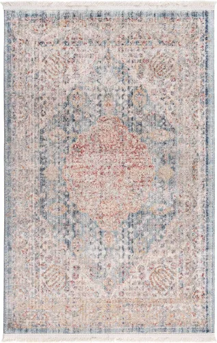 Miniatura 11 de Unique Loom Noble Collection - Alfombra de área tradicional, envejecida, vintage, geométrica, con borde (2' 2 x 3' 0 rectangular, azul/beige)