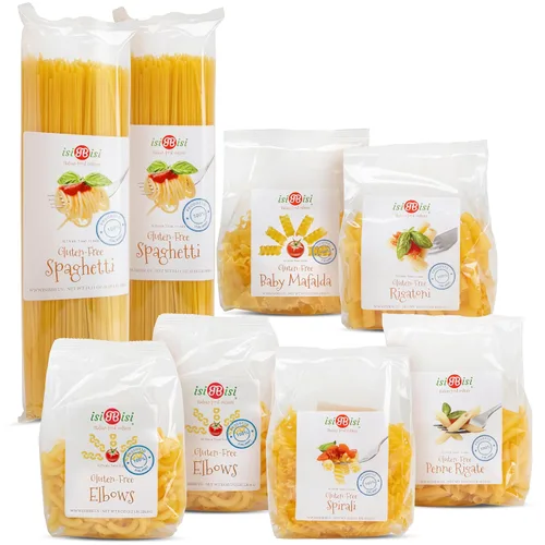 Miniatura 9 de isiBisi Muestra de pasta sin gluten, paquete de 3 – Penne, Baby Mafalda, Spirali Noodles – Sin OMG, vegano, fabricado en Italia