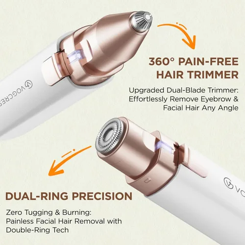 Miniatura 3 de Removedor de vello facial recargable para mujeres: removedor eléctrico de cejas y vello facial 2 en 1 - Adecuado para recortar cejas, mentones