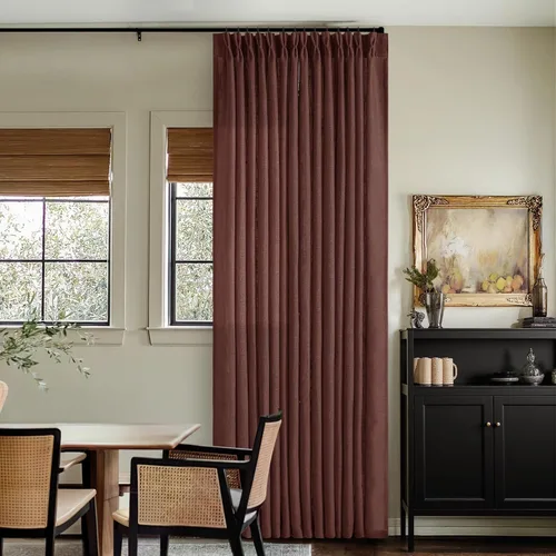 Miniatura 109 de Cortinas de lino natural con pliegues fruncidos de 120 pulgadas de largo para sala de estar, cortinas plisadas con ganchos y lengüeta trasera