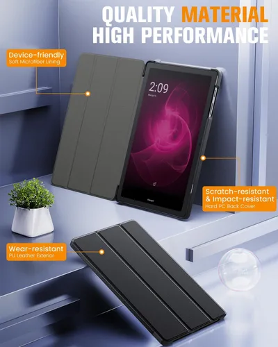 Miniatura 5 de MoKo Funda para tablet T-Mobile Revvl Tab 5G de 10.36 pulgadas, función de activación/apagado automático y protector completo de cuero delgado