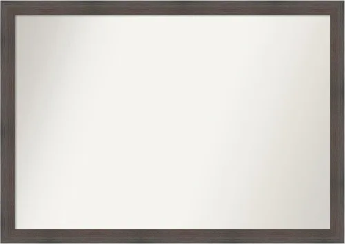 Miniatura 104 de Amanti Art Espejo de pared personalizado no biselado (24 x 27 pulgadas), marco estrecho de nogal chipre - varios tamaños personalizados - Espejo