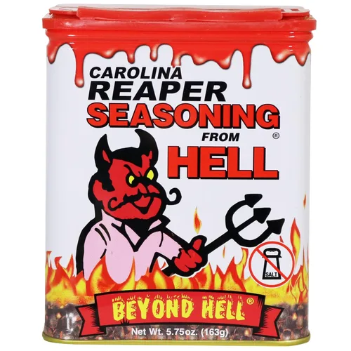 Carolina Reaper Seasoning From Hell – 5.25 onzas – Sazonador gourmet picante picante de Carolina Reaper para alas de búfalo, filetes, pollo –