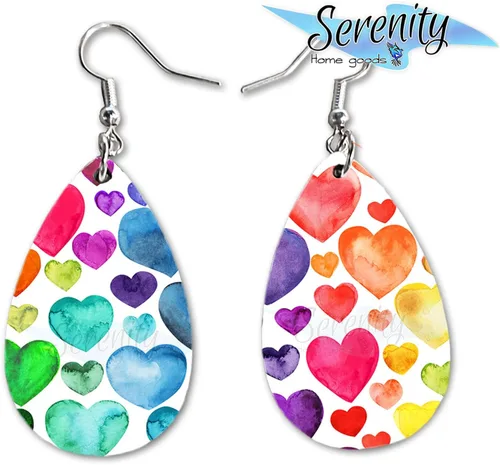 Miniatura 48 de Van Gogh - Juego de aretes colgantes divertidos Lindos aretes de joyería para niñas y mujeres Impresión de doble cara Regalo de cumpleaños