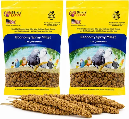 Miniatura 12 de Birds LOVE Puntas y Colas de Mijo para Aves - Periquitos, Cacatúas, Periquitos, Pinzones, Cotorras, Canarios, Cacatúas - Mijo Natural y Saludable