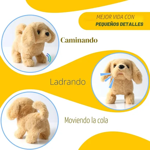 Miniatura 2 de KSABVAIA Juguete de Peluche Golden Retriever Cachorro Perro Electrónico Interactivo - Camina, Ladra, Mueve la Cola, se Estira, Compañero Animal