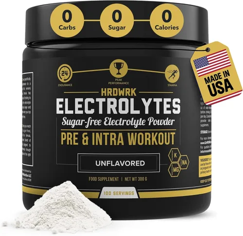 Miniatura 9 de MMA Nutrition HRDWRK - Electrolitos en polvo con magnesio, potasio, electrolitos sin azúcar que aumentan la resistencia y reducen la fatiga con este