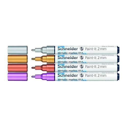 Schneider Paint-It 011 - Marcadores metálicos, 0.079 in, 4 unidades, varios colores (ML01111501)