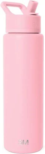 Miniatura 47 de Simple Modern botella de agua reutilizable con tapa con pajilla, de acero inoxidable con aislamiento al vacío, para gimnasio, viajes y deportes