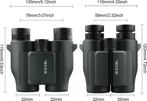 Miniatura 9 de WOZEL - Binoculares compactos de 15 x 32 pulgadas para adultos y niños, binoculares pequeños de alta potencia para observación de aves, caza