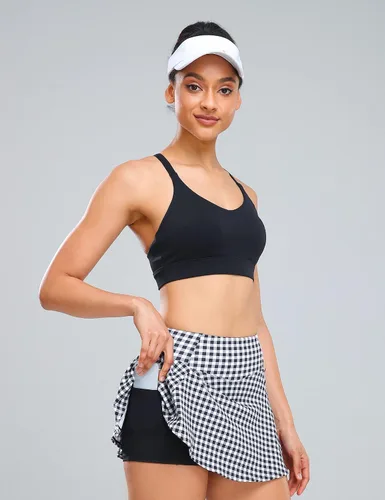Miniatura 3 de 1a1a Faldas de tenis y golf para mujer con pantalones cortos y bolsillos de cintura alta, falda pantalón atlética deportiva