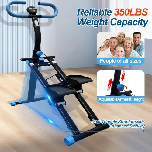 Miniatura 7 de Máquina paso a paso con asas ajustables, máquina de ejercicio paso a paso compacta con pantalla LCD para entrenamiento cardiovascular en casa Negro