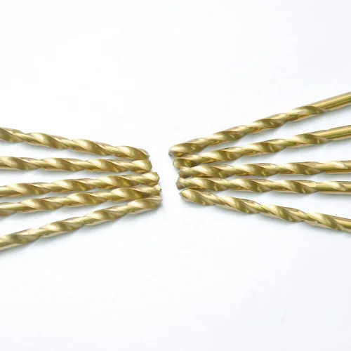 Miniatura 9 de Juego de brocas de titanio, 10 brocas HSS Jobber de 11/64 pulgadas, taladro de longitud de acero de alta velocidad 4341 para perforar en acero