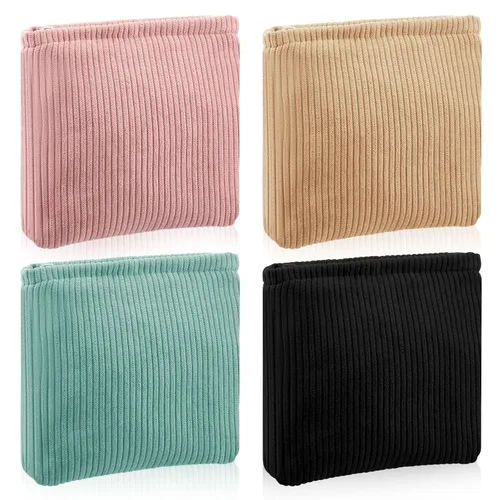 Miniatura 9 de Abbylike 4 piezas de bolsa de maquillaje floral, bolsa de cosméticos de pana con cremallera, pequeñas bolsas portátiles para bolso, mini bolsa