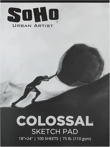 Miniatura 9 de SoHo Urban Artist Colossal - Bloc de bocetos de 11 x 14 pulgadas, encuadernado con cinta para artistas, medios secos, grafito, estudiantes y más.