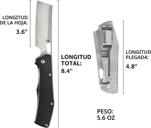 Miniatura 6 de Gerber Gear Flatiron Cuchillo de Bolsillo Plegable, Cuchillo Plegable de Acero Inoxidable EDC con Hoja de Cuchilla de 3.6" y Clip de Bolsillo, Negro