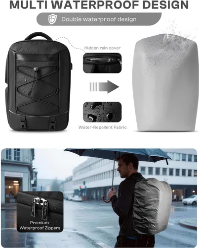 Miniatura 3 de Mochila para cámara, bolsa para cámara DSLR SLR para fotógrafos compatible con Sony/Canon/Nikon/DJI Mavic Drone, cubierta impermeable para lluvia