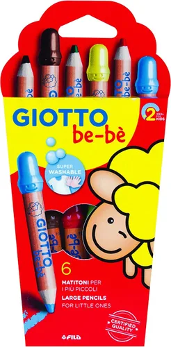 Miniatura 9 de GIOTTO be-bè Lápices y sacapuntas grandes paquete preescolar para niños pequeños, 36 lápices, colores surtidos, ideal para la escuela y el hogar