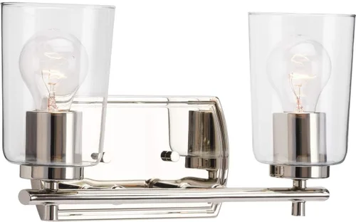 Miniatura 23 de Progress Lighting Adley Collection - Lámpara de tocador de baño tradicional con 3 luces, de cristal transparente, color negro mate, 7-5/8 x 23 Mate