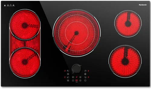 Miniatura 11 de Placa de cocción eléctrica empotrable de 30 pulgadas Karienvir, placa de cocción de 5 quemadores de 8500W, perilla antideslizante y control táctil