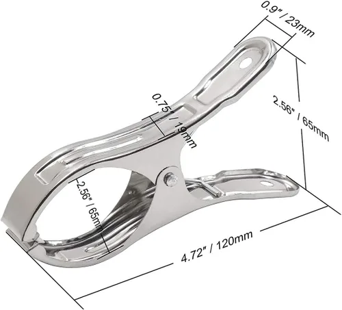 Miniatura 3 de Pinzas grandes de metal resistente, 6 paquetes de pinzas de acero inoxidable, clips de toalla para silla de playa grandes, abrazadera para edredón