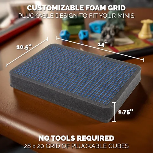Miniatura 4 de CASEMATIX Estuche rígido de almacenamiento en miniatura, funda de espuma personalizable de doble capa para miniaturas, unidades grandes y vehículos