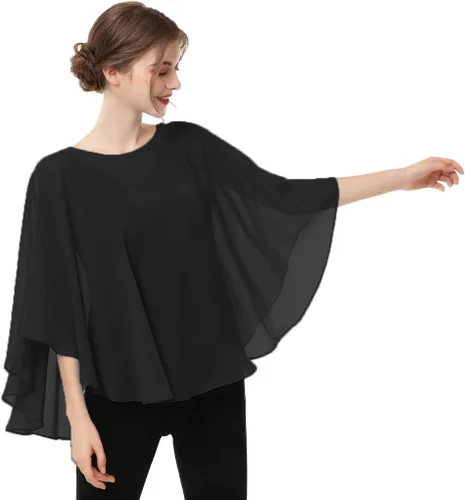 Miniatura 6 de Capas para mujer, chal de gasa casual, capa transparente, chal y envoltura, poncho
