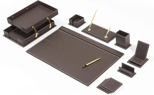 Miniatura 14 de MOOGCO Bonded Set - Accesorios de escritorio - Organizador de escritorio de cuero - Juego de cuero regenerado - Accesorios de escritorio de oficina