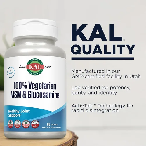 Miniatura 4 de KAL MSM y Glucosamina Vegetariana, Tableta (Btl-Plástico) 60ct