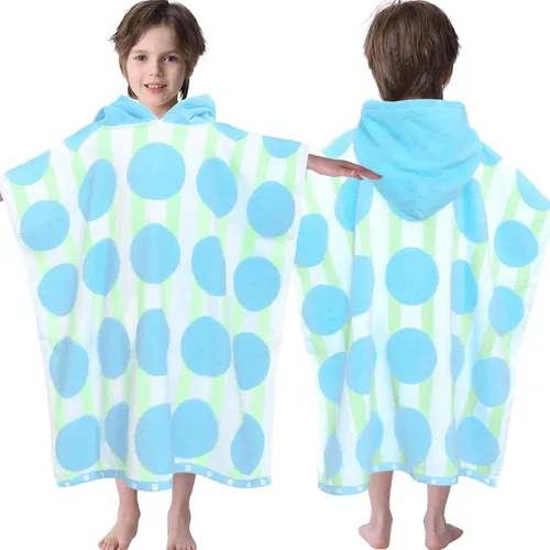 Miniatura 59 de VOOVA & MOVAS Poncho de Toalla de Baño Gruesa con Capucha para Niños (4-8 Años) - Bata de Toalla de Natación de Algodón Turco Suave y Absorbente