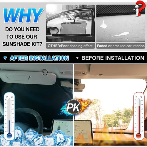 Miniatura 2 de T TGBROS Parasol para parabrisas para Honda Civic 2022-2025 2026, parasol grueso con bloqueo UV y opaca, para privacidad, plegables, 8 accesorios