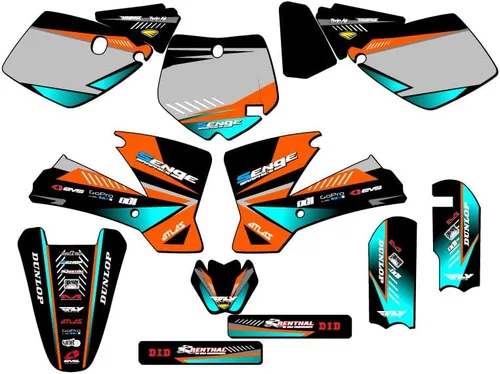 Miniatura 8 de 2002-2008 SX 65 SURGE Black Senge Kit de base gráfica compatible con KTM