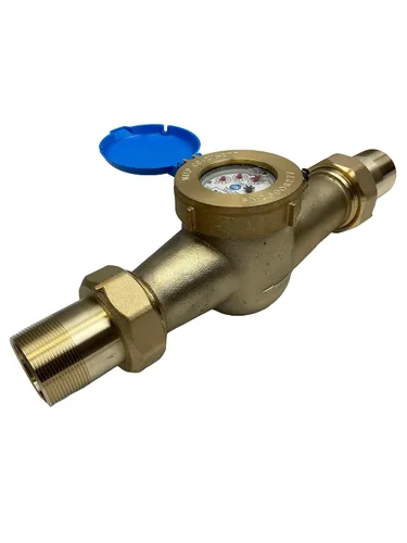 Miniatura 20 de DAE Medidor de agua caliente sin plomo MJ-75R NTEP, acoplamientos NPT de 3/4", salida de pulso, galón