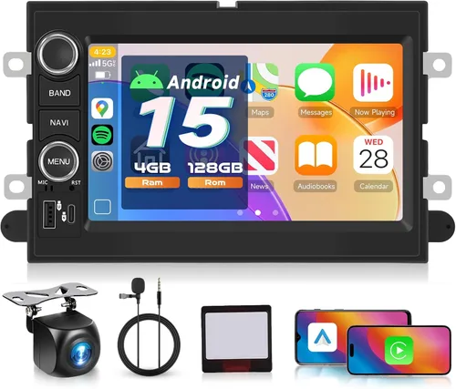 Miniatura 10 de 4G+64G para Ford F150/F250/F350 2004-2014 Radio de coche con Carplay inalámbrico/Android Auto, 7 pulgadas Android 15 pantalla táctil estéreo
