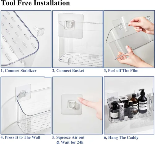 Miniatura 7 de UNIKON Soporte de almacenamiento de juguetes de baño, organizador de juguetes para bañera, organizador de ducha de gran capacidad para baño