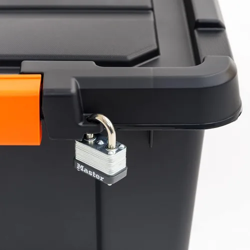 Miniatura 7 de Contenedores de almacenamiento de plástico resistentes de 3 galones con tapas con cerradura, bolsas apilables con cierre para herramientas