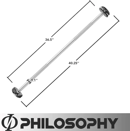 Miniatura 4 de Philosophy Gym Barra fija de goma, barra recta de peso precargada para entrenamiento de fuerza y levantamiento de pesas