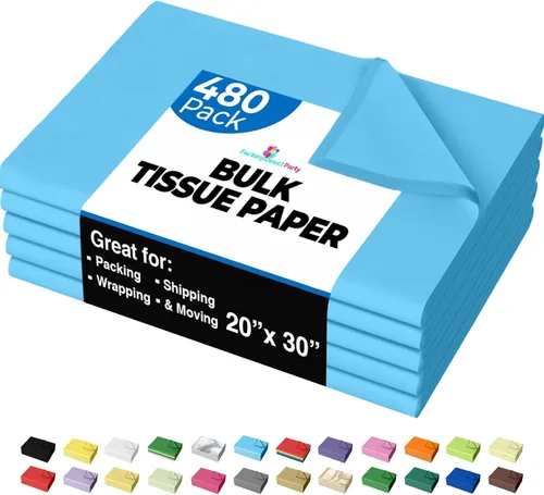 Miniatura 11 de Party Solids Papel de Seda Negro para Bolsas de Regalo - Papel de Seda a Granel Negro de 20" X 30", 480 Hojas - Papel Prensa de 10 lb para Embalaje