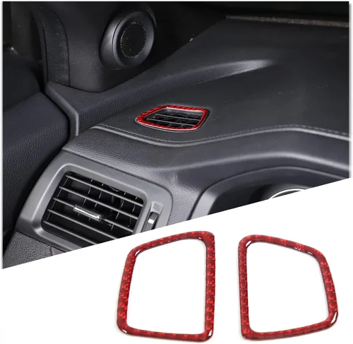 Miniatura 10 de Kit de calcomanías de fibra de carbono real 3D suave para consola de automóvil, salida de aire, marco de ventilación, decoración compatible con Negro