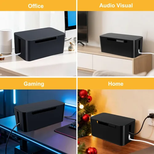 Miniatura 9 de Eichzer Caja de organización de cables, caja organizadora de cables de alta calidad para ocultar el protector de sobretensiones en el escritorio
