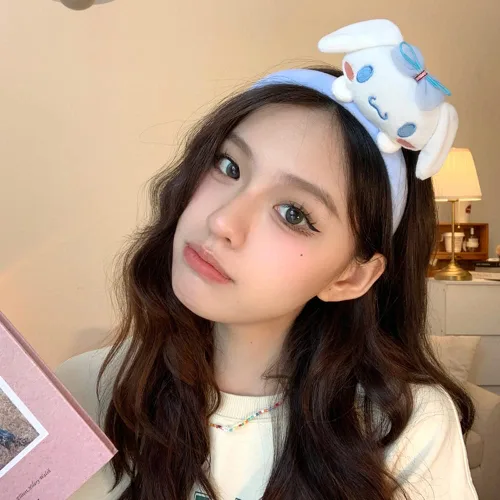 Miniatura 5 de Diadema Kawaii de spa para lavar la cara, linda diadema para maquillaje, lavado, fiesta, accesorios de disfraz para mujeres y niñas (azul)