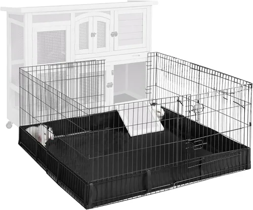 Miniatura 9 de Aivituvin - Conejera de dos pisos con ruedas para conejos, jaula para conejos de interior y exterior con 2 bandejas profundas sin fugas