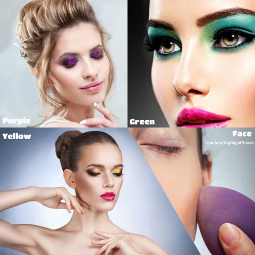 Miniatura 5 de Paleta de sombra de ojos de maquillaje para cara completa, 64 colores pigmentados, sombra de ojos para ojos, brillo mate vegano colorido 4 tonos en 1
