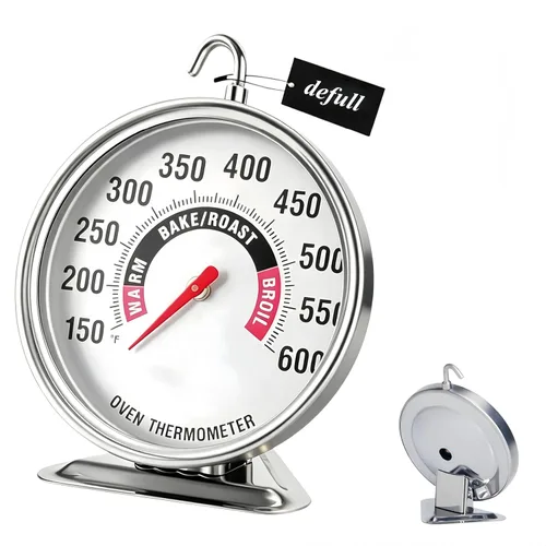 Extra grande termómetro de horno de 3" con dial de fácil lectura | Medidor de temperatura preciso de 150-600°F para cocina, horneado, parrilla y