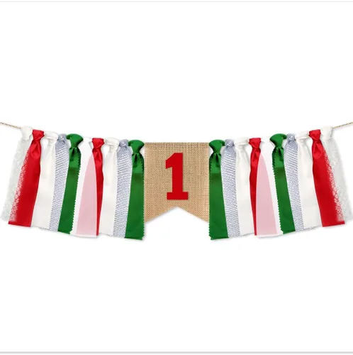 Miniatura 10 de Decoración de cumpleaños de bebé para primer cumpleaños, para silla de bebé, Día de la Independencia, decoraciones patrióticas, pancarta de Azul