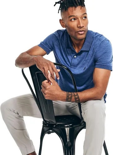 Miniatura 112 de Nautica playera polo clásica de mangas cortas, color sólido, para hombre