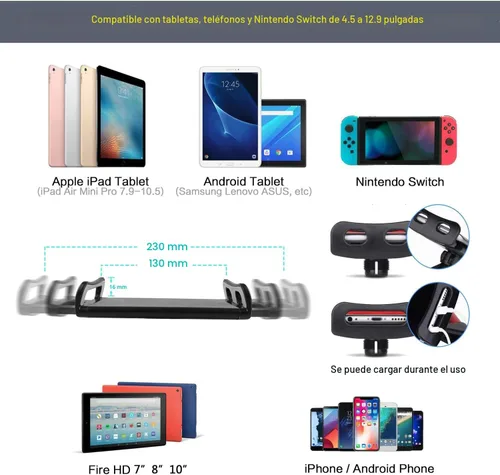 Miniatura 7 de SAMHOUSING Soporte de trípode para iPad, con soporte para iPad de 65 pulgadas de altura ajustable y soporte de piso para iPad con soporte de trípode