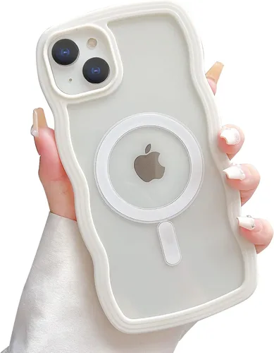 Miniatura 8 de Yeddabox Magsafe - Funda compatible con iPhone 13, diseño de ondas, lindo marco de colores de caramelo con ondas de agua, a prueba de golpes